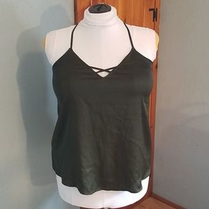 Deep Green Satin Top